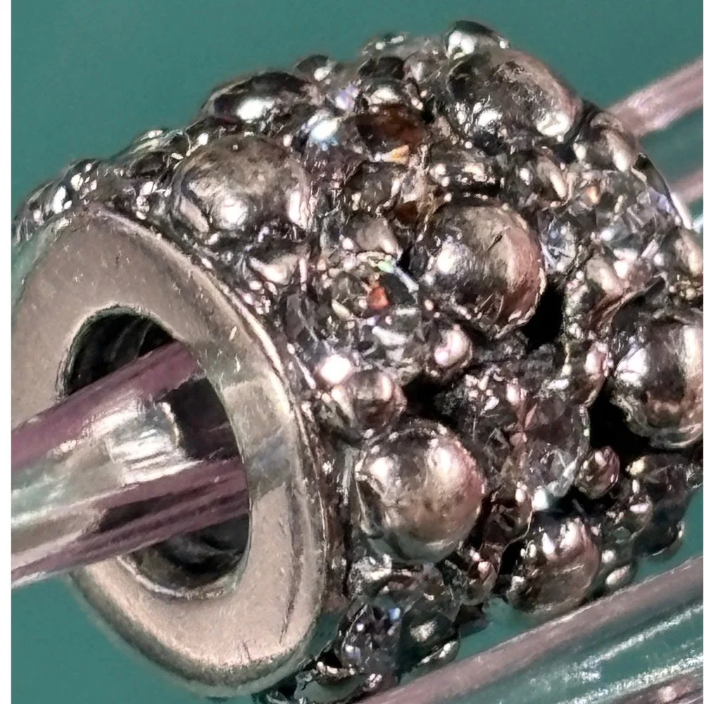 Chamilia Sterling Silver 925 Clear Pave Bubble Bead‎ Charm
